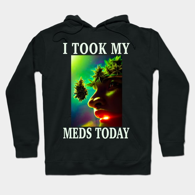 I Took My Meds Today Marijuana Funny Weed Cannabis Sayings Hoodie by aditchucky